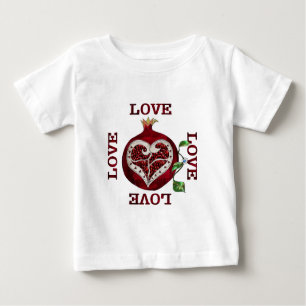 Camiseta De Bebé Pomegranate Heart LOVE Valentine