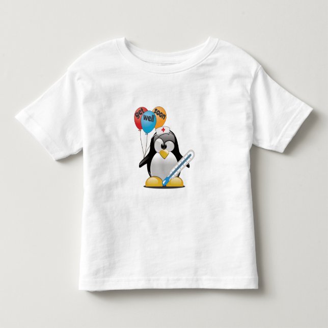 Camiseta De Bebé Ponte bien pronto. Enfermera de pingüino. (Anverso)