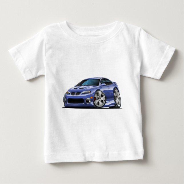 Camiseta De Bebé Pontiac 2004-06 coche azul/gris de GTO (Anverso)