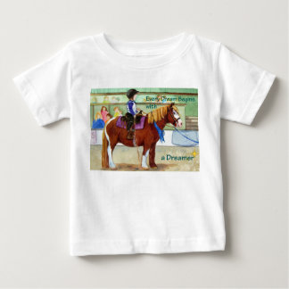 Camiseta De Bebé Pony de cinta azul