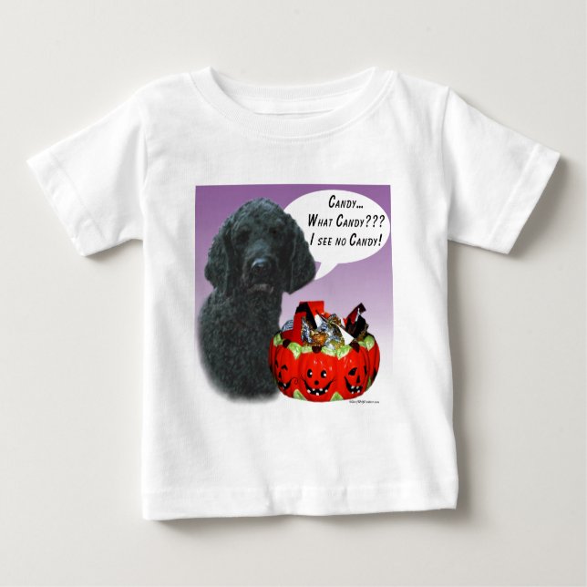 Camiseta De Bebé Poodle (negro) Halloween Candy (Anverso)