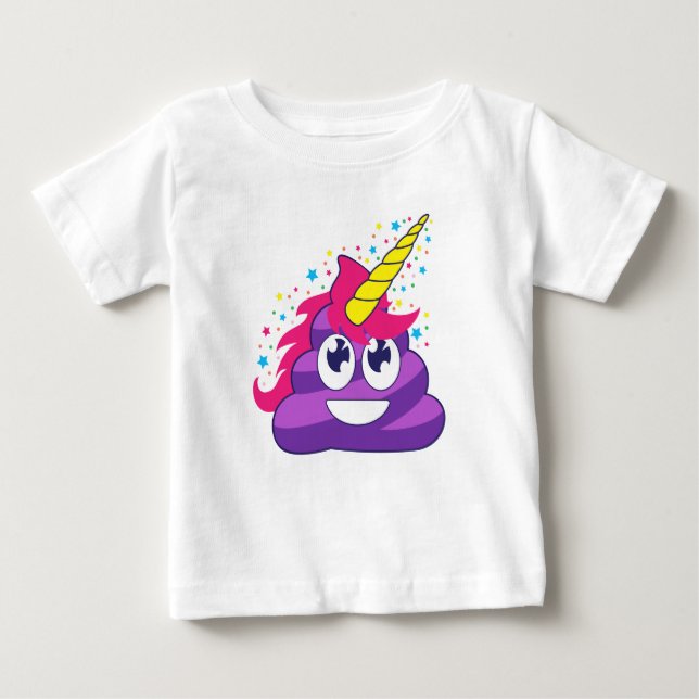 Camiseta De Bebé Poopy Unicorn Emoji (Anverso)