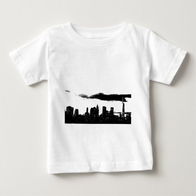 Camiseta De Bebé Pop Art Black White NYC Nueva York (Anverso)