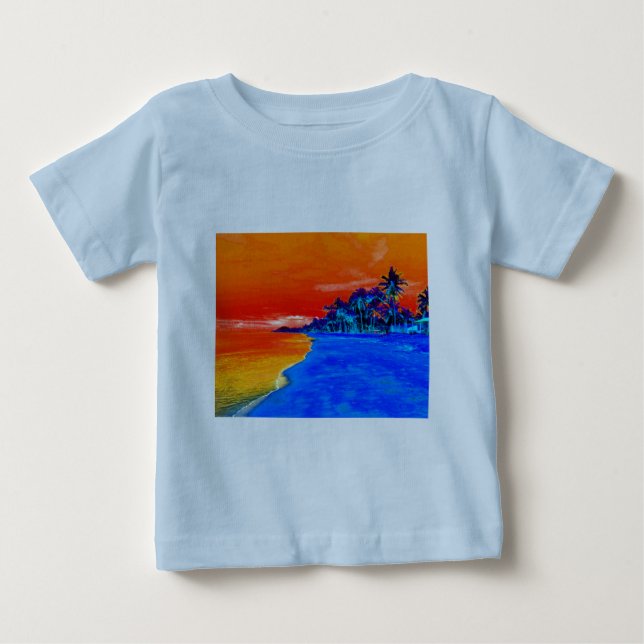 Camiseta De Bebé Pop Art Exotic Beach Palm Trees (Anverso)