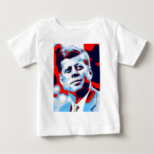 Camiseta De Bebé Pop Art JFK John F. Kennedy Blue