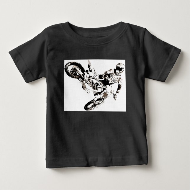 Camiseta De Bebé Pop Art Motocross Motoryle Sport (Anverso)