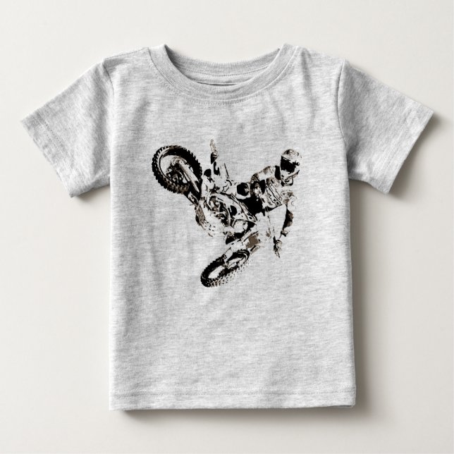 Camiseta De Bebé Pop Art Motocross Motoryle Sport (Anverso)