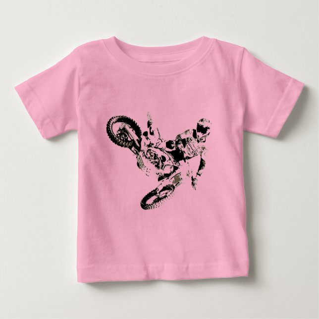 Camiseta De Bebé Pop Art Motocross Motoryle Sport (Anverso)