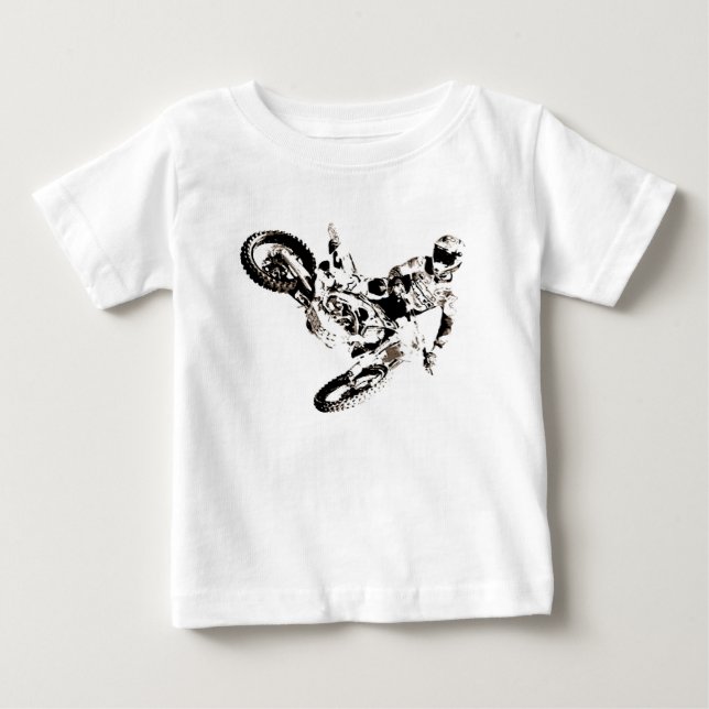 Camiseta De Bebé Pop Art Motocross Motoryle Sport (Anverso)