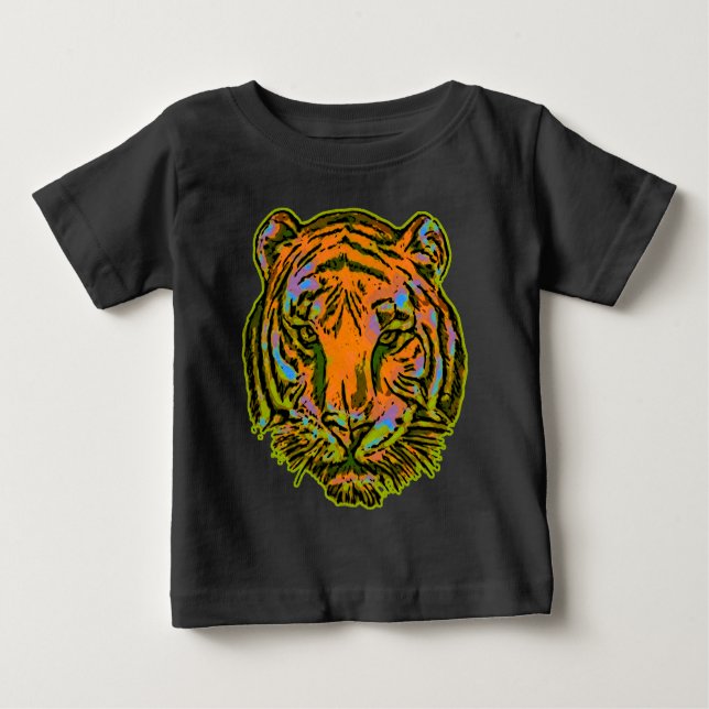 Camiseta De Bebé Pop Art TIGER HEAD + tu trasero. e ideas (Anverso)