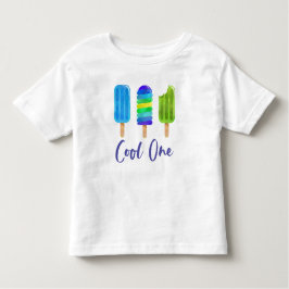 Camiseta De Bebé Pop Guay One First Birthday azul green