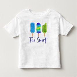 Camiseta De Bebé Pop Two Sweet 2º cumpleaños verde azul