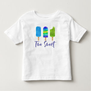 Camiseta De Bebé Pop Two Sweet 2º cumpleaños verde azul