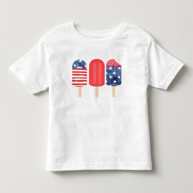 Camiseta De Bebé Popsicle Patriótico (Anverso)