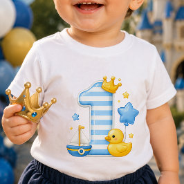 Camiseta de bebé por 1er cumpleaños con corona