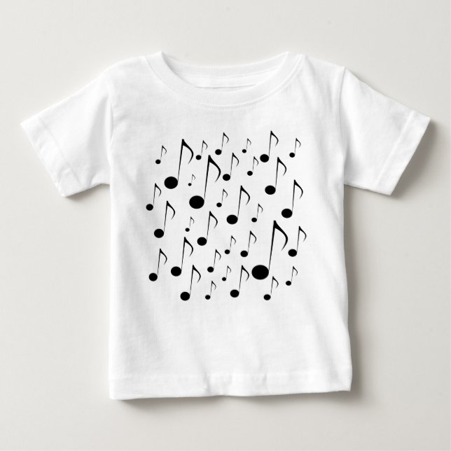 Camiseta De Bebé Porciones de notas de la música (Anverso)