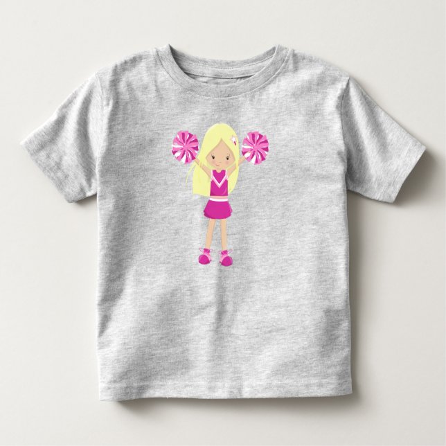 Camiseta De Bebé Porristas, Chica Guapa, Cabello Rubio, Porrismo (Anverso)