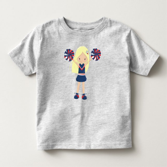 Camiseta De Bebé Porristas, Porrismo, Chica Linda, Cabello Rubio (Anverso)