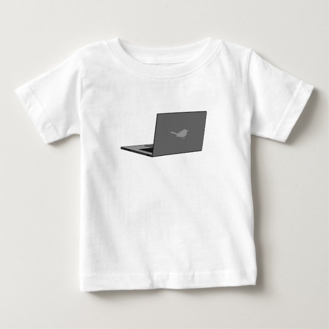 Camiseta De Bebé Portátil gris con Personalizado de logotipo de páj (Anverso)