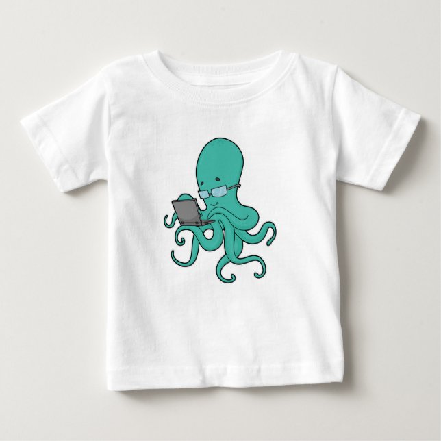 Camiseta De Bebé Portátil Octopus (Anverso)
