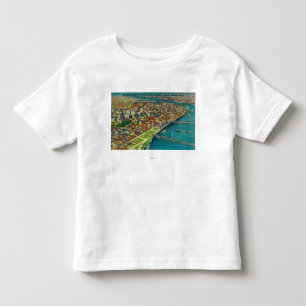 Camiseta De Bebé Portland del aire que muestra los puentes y