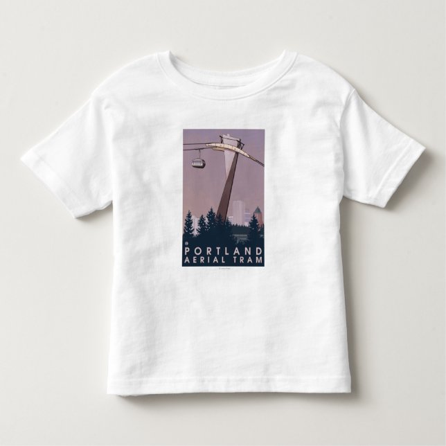 Camiseta De Bebé Portland, escena de la tranvía de OregonAerial (Anverso)