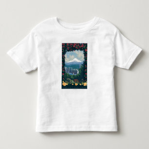 Camiseta De Bebé Portland, escena del jardín de OregonRose