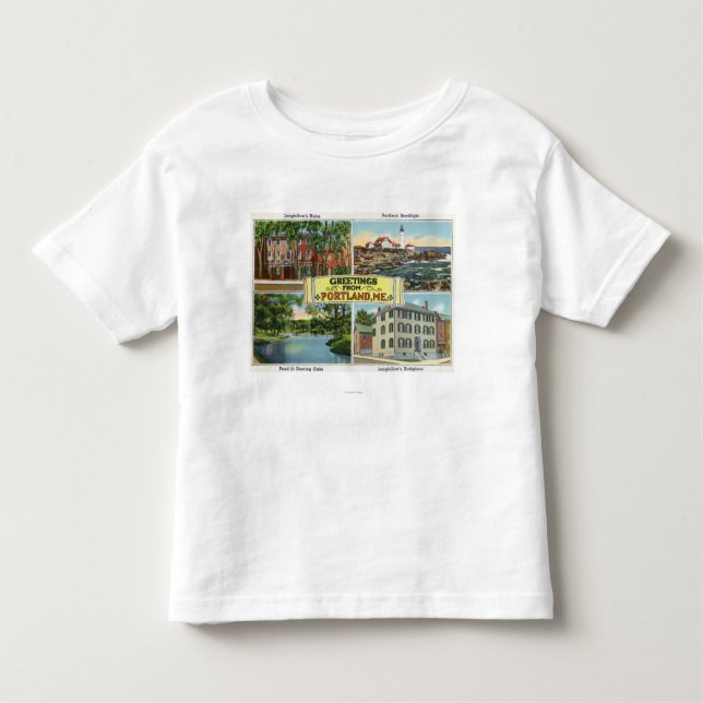 Camiseta De Bebé Portland, MaineGreetings con de escénico (Anverso)
