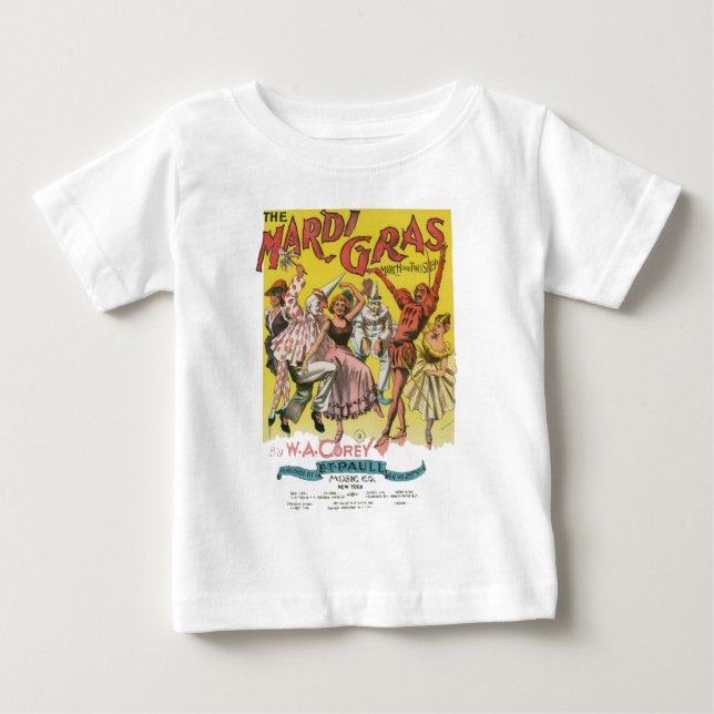 Camiseta De Bebé Póster Antiguo Amarillo de Mardi Gras (Anverso)
