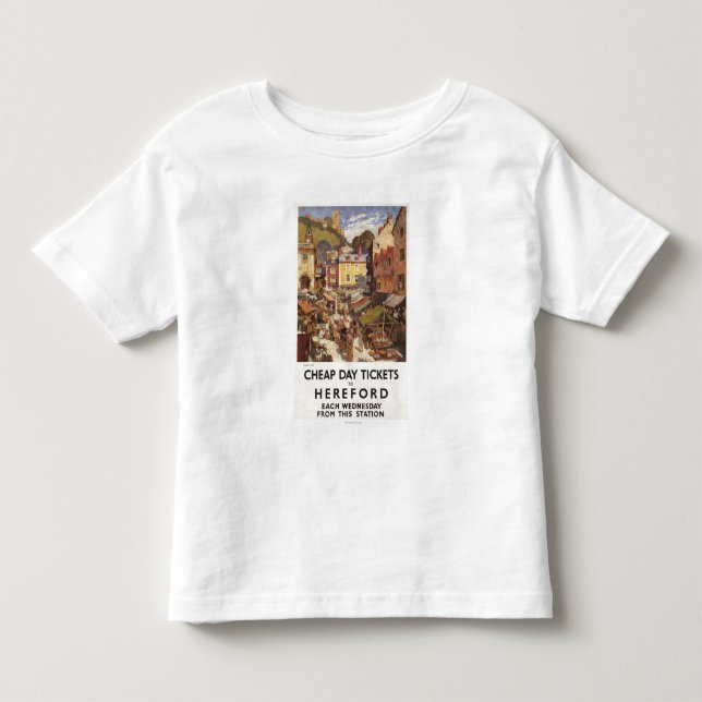 Camiseta De Bebé Poster del ferrocarril de la escena del mercado (Anverso)