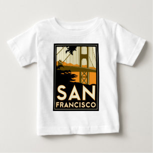 Camiseta De Bebé Poster del viaje del art déco de San Francisco