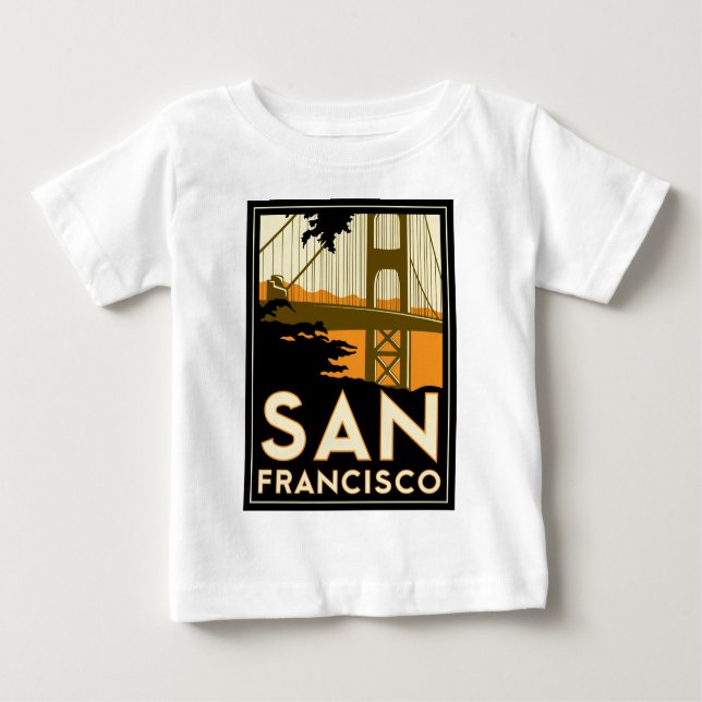 Camiseta De Bebé Poster del viaje del art déco de San Francisco (Anverso)