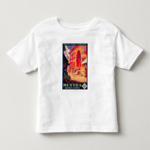Camiseta De Bebé Poster del viaje del templo de Muttra Krishna