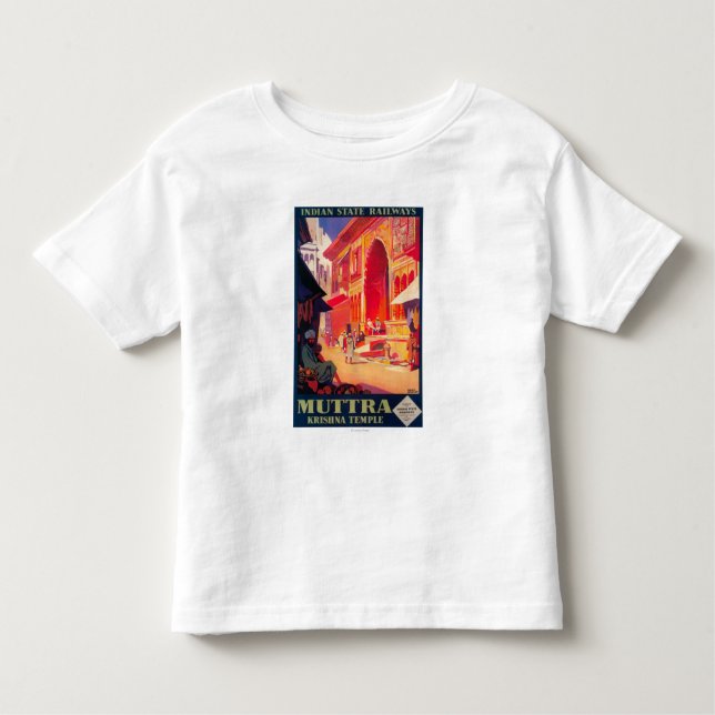 Camiseta De Bebé Poster del viaje del templo de Muttra Krishna (Anverso)