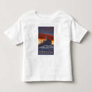 Camiseta De Bebé Poster del viaje del vintage del faro de Tillamook