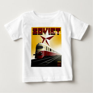 Camiseta De Bebé Poster ferroviario comunista del vintage ruso