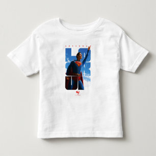 Camiseta De Bebé Postura de Superman mirando hacia arriba