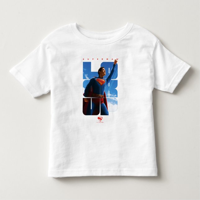 Camiseta De Bebé Postura de Superman mirando hacia arriba (Anverso)