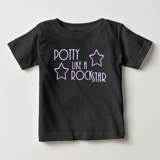 Camiseta De Bebé Potty Like a Rock Star (Anverso)