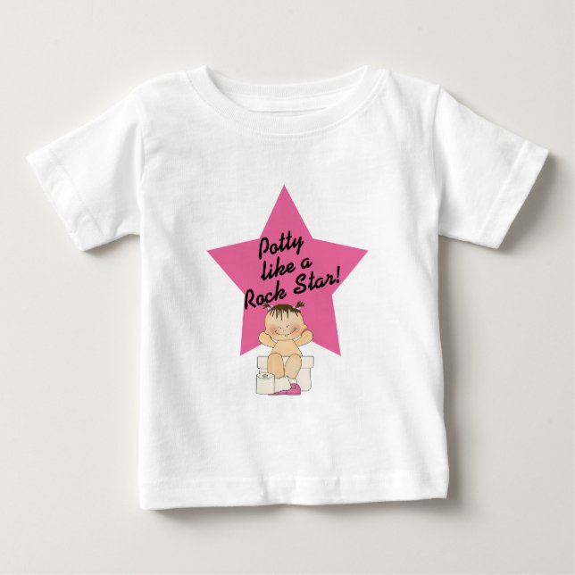 Camiseta De Bebé Potty Like A Rock Star Chica (Anverso)