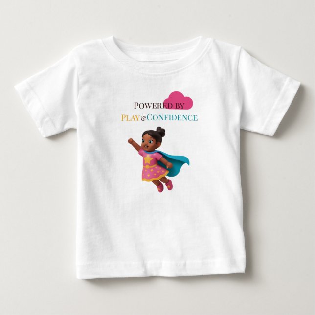 Camiseta De Bebé Powered by Play & Confidence (Anverso)