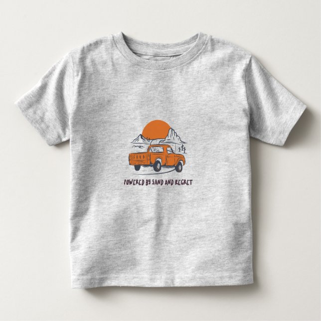 Camiseta De Bebé Powered By Sand And Regret Desert Camping (Anverso)