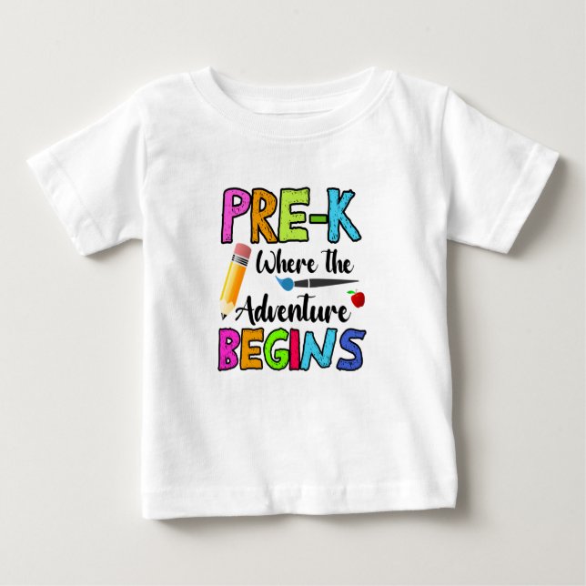 Camiseta De Bebé Pre-K Donde Empieza La Aventura (Anverso)