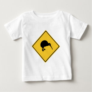 Camiseta De Bebé Precaución con los kiwis, señal de tráfico, Nue