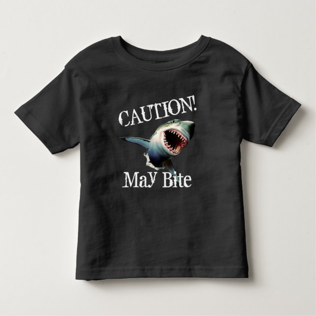 Camiseta De Bebé ¡"Precaución divertida! Puede morder" con el (Anverso)