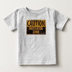 Camiseta De Bebé Precaución Navidades de la zona de Mistletoe Besan