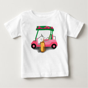 Camiseta De Bebé Precioso en Rosa Tee de Carrito de Golf