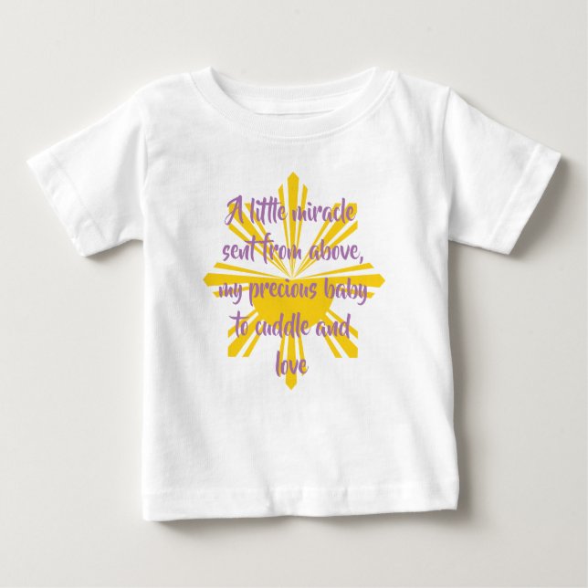 Camiseta De Bebé Precioso milagro de arriba a abrazo y amor (Anverso)