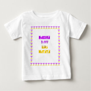 Camiseta De Bebé Precioso Purpura y Amarillo Hakuna Matata Bebé Niñ