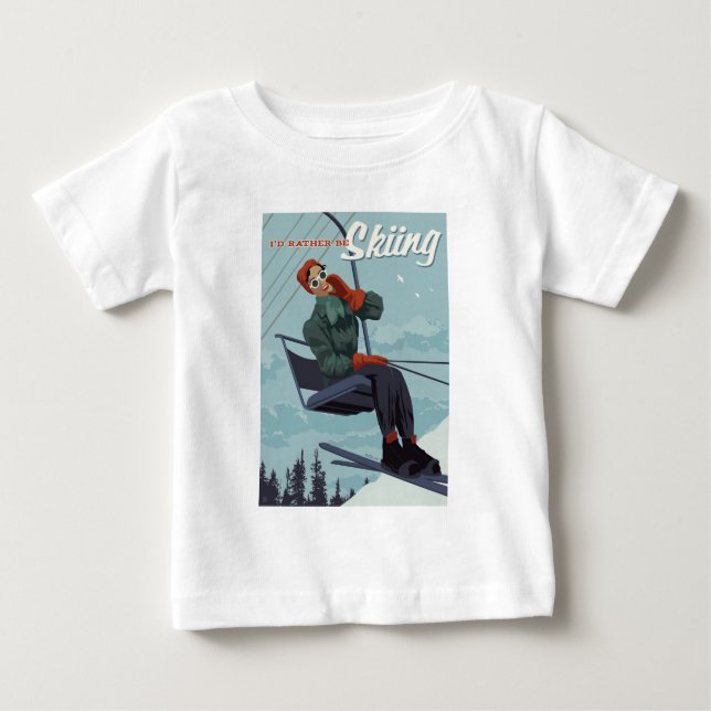 Camiseta De Bebé Preferiría Esquiar Impresión (Anverso)